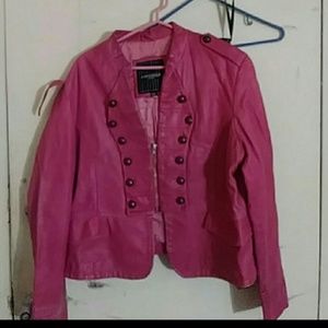 Military style leather jacket